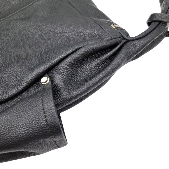 orYANY Black Pebbled Leather Half Moon Zip Hobo Handbag - Picture 4 of 13